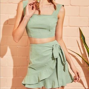 SHEIN two piece wrap skirt and top